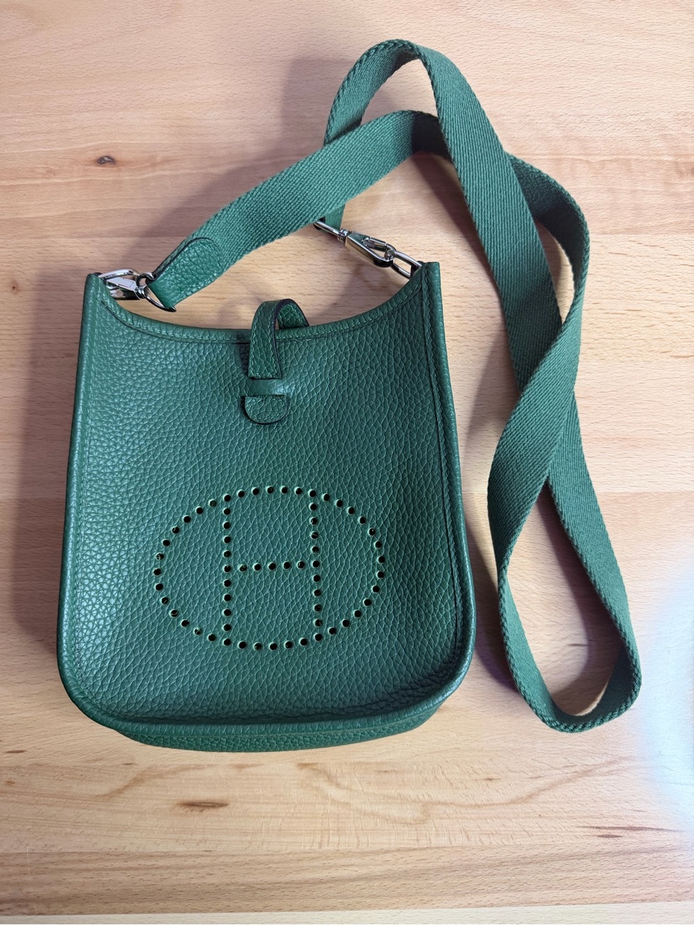 H Evelyne 16 TPM green Vert Moyen leather PHW